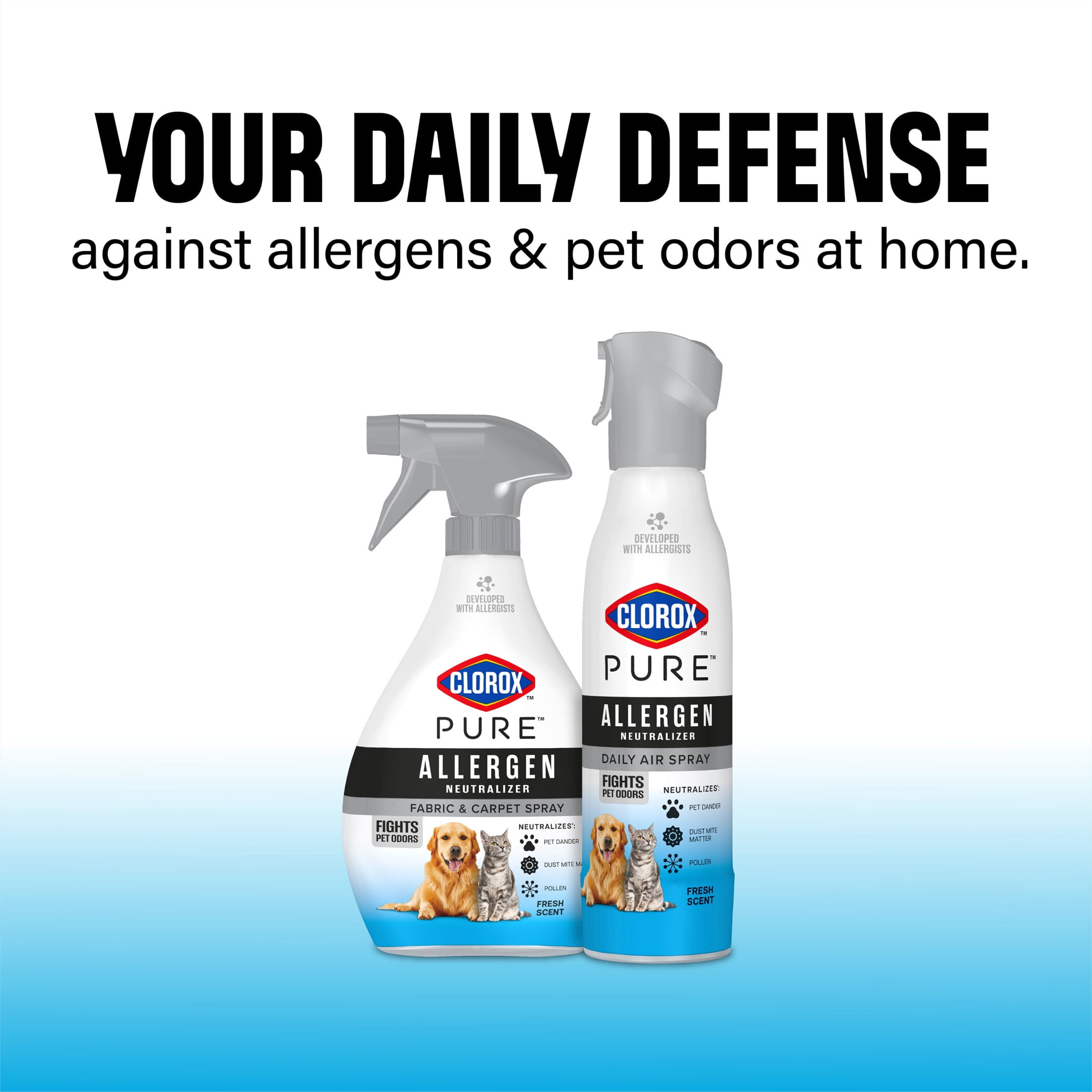 Clorox PURE Allergen Neutralizer Daily Air Spray, Fights Pet Odors, Fresh Scent, 8 Ounces