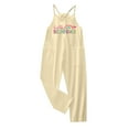 thumbnail image 4 of JIAYUE Boys Girls Jumpsuits Square Collar Sleeveless For Back To School Letter Print Casual Suspender Pants Comfortable Playwear Classic Overalls Kids Rompers, 4 of 4