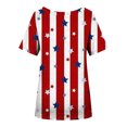 thumbnail image 4 of Camisetas Cortas para Mujeres Día de la Independencia Patriótica Cuello Color Manga Corta, Top de Impresión Casual para Diario, Fiesta Y Todas las Estaciones, 4 of 4