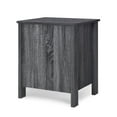 thumbnail image 6 of 19.15" Nightstand, Minimalist Beside Table with 2 Drawers, Open Shelf, 2 Black Metal Handles, Nightstand for Bedroom, Apartment, Living Room, Dark Grey, 6 of 9