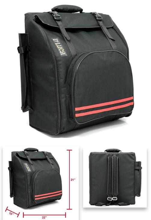 D'Luca DAG96/120BK Pro Series Accordion Gig Bag for 96/120 Bass Piano