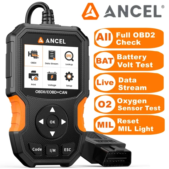ANCEL AS300 OBD2 Scanner Diagnostic Tool, Check Engine Code Reader OBD2 Scanner with Reset, Mode 6, Mode 8 & I/M Readiness, for All OBDII Car Since 1996