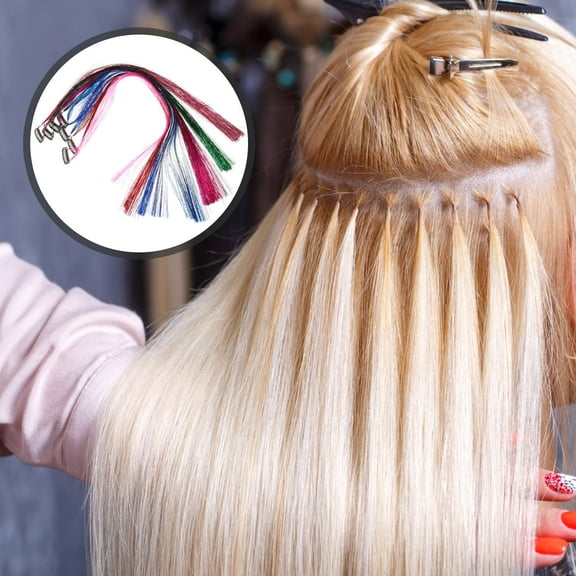 WHAMVOX  7 Pcs Glitter Hair Extensions Tensile Color Fairy Tinsel for Braiding