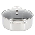 thumbnail image 3 of Oster Modessa 4.5 Quart Nonstick Triply Stainless Steel Dutch Oven with Honeycomb Design in Silver, 3 of 5