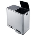 thumbnail image 2 of Stainless Steel 60L Dual Compartment Trash Can, Silver, 2 of 5