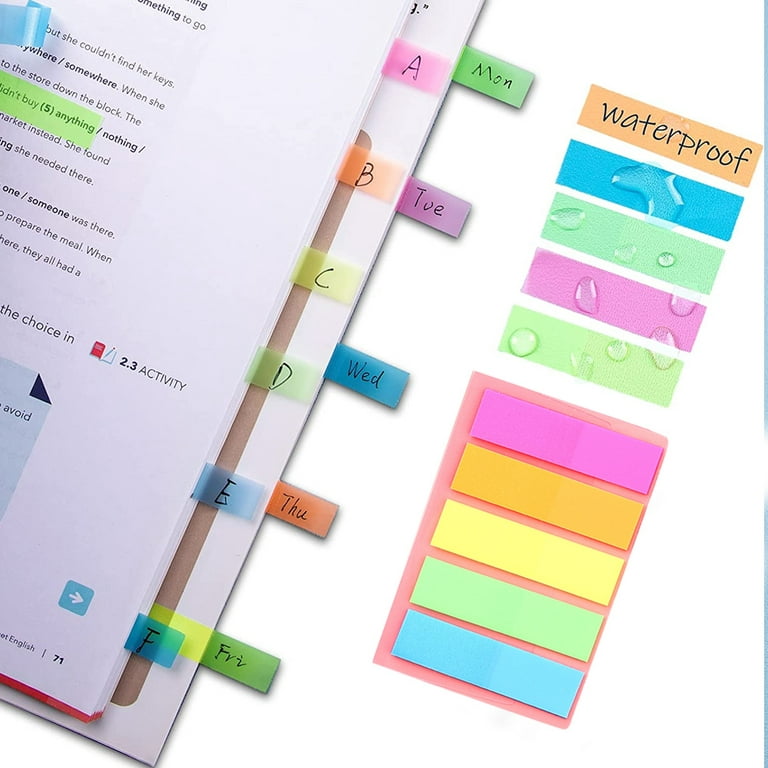 LRZCGB Sticky Tabs,Post-it Flags Tabs Colorful Page Marker Sticky Index  Notes Maker,10 Sets,740 Page