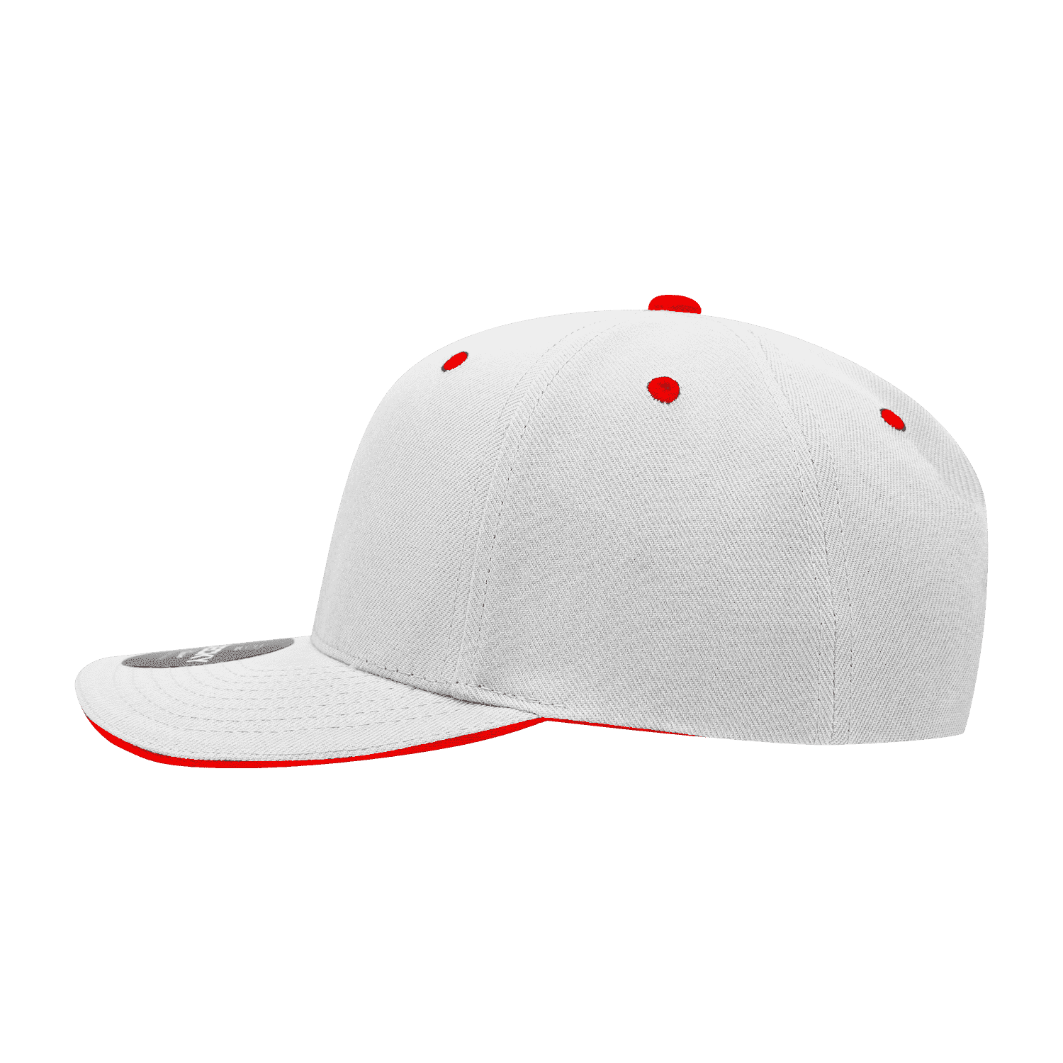 DECKY Sandwich Visor Baseball Cap – White & Red, Adjustable Fit - View #9