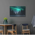 thumbnail image 4 of Luxe Metal Art 'Northern Lights In Winter Forest 3' by Luxe Portfolio, Metal Wall Art, 36"x24", 4 of 9