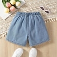 thumbnail image 5 of XAOFW Girl's Shorts Summer Casual Cute Distressed Loose Fit Denim Shorts For Play Outings Holiday Vacation Beach Soft Breathable Bottoms, 5 of 9