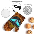 thumbnail image 3 of Honeii Butterfly Alighted On Sunflowers Pattern Oven Mitts and Pot Holders, Silicone Oven Gloves,500 F Heat Resistant Oven Mitts Sets, 4PCS, 3 of 6