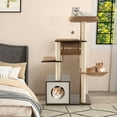 thumbnail image 4 of Gymax Cat Tree Tower Multi-level Activity Center Furniture w/ Condo & Swing Tunnel Brown, 4 of 10