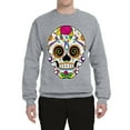 thumbnail image 2 of Wild Bobby Day Of The Dead Sugar Skull Pop Culture Unisex Crewneck Graphic Sweatshirt, Heather Grey, Medium, 2 of 5
