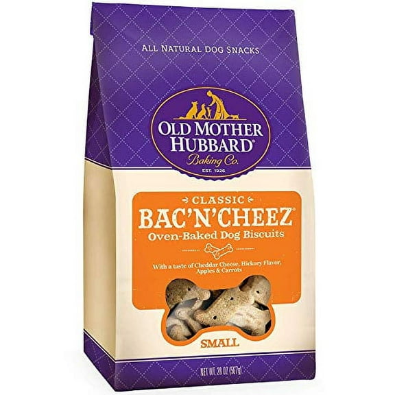 Old Mother Hubbard Crunchy Classic Natural Dog Treats, Bacncheez, Small Biscuits, 20-Ounce Bag2Pk