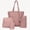 Pink, variant on Women's Vintage Oil Wax Leather 4-Piece Tote Bag Set, Solid Color Top Handle Satchel Crossbody Handbags for Daily Commute Black