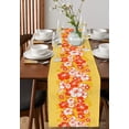thumbnail image 4 of Table Runner Dresser Scarves 90 Inch Long, Tropical Blossom Flower Texture Linen Dining Table Runners Summer Floral Leaves on Yellow Tabletop Scarf for Wedding Holiday Party Kitchen, 4 of 7
