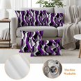 thumbnail image 6 of Purple Stripe Outdoor Waterproof Pillow Covers, Black Grey White Gradient Striped Geometric Decorative Square Throw Pillowcase Sofa Cushion Sham for Patio/Couch/Chair, 20"x20" 2 Pack, 6 of 8