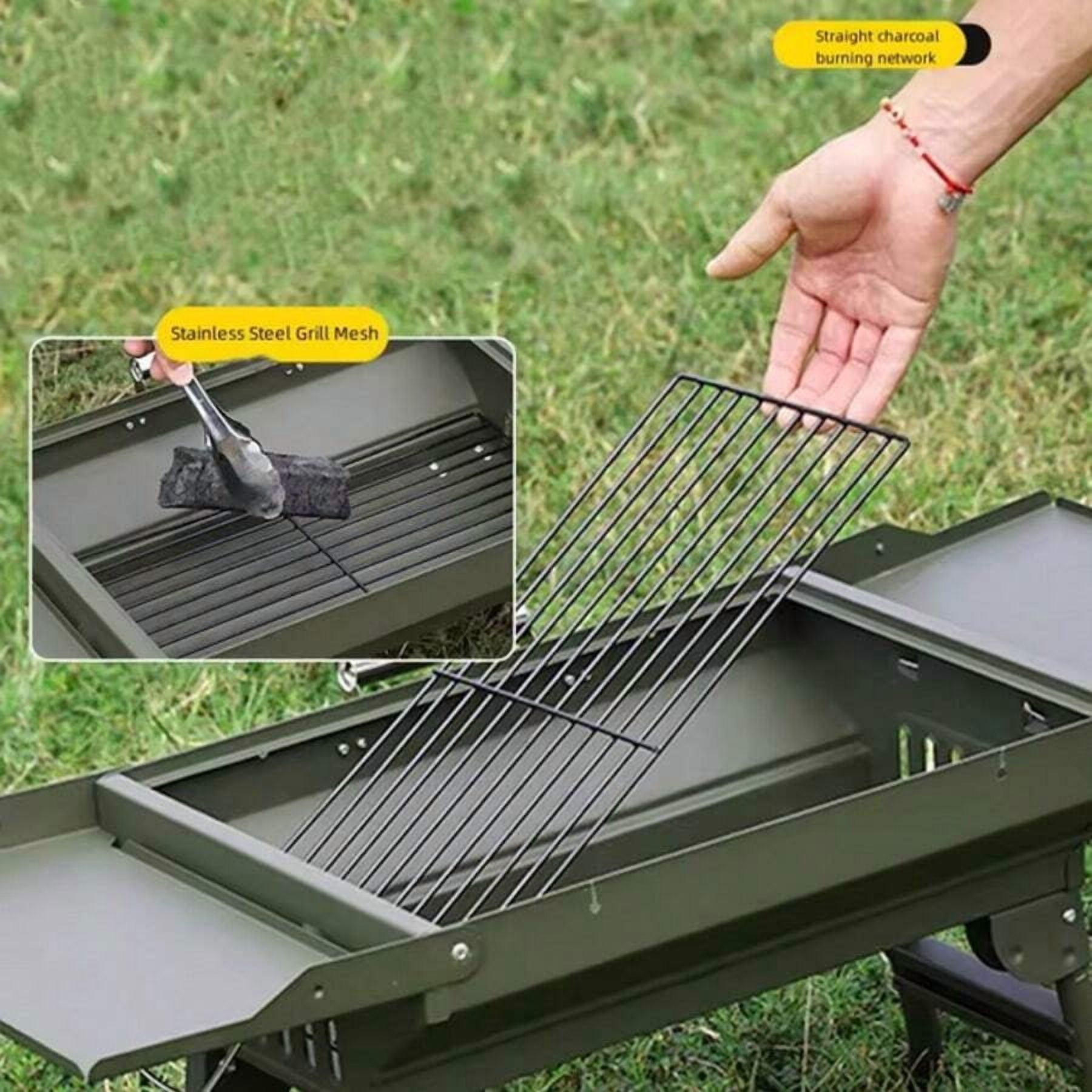 BBQ Barbecue Grill Folding Portable BBQ Barbecue Grill Charcoal Stove Tabletop Charcoal Grill For Outdoor Picnic Cooking Camping Garden BBQ Beach Party