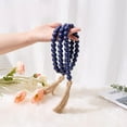 thumbnail image 3 of JUMRHFAN Wooden Bead Decor, 59in with Tassels, Farmhouse Style for Wall Hanging, Navy Blue, 3 of 9