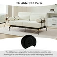 thumbnail image 4 of FFZ 59” Modern Beige Chenille Loveseat – 2-Seater with Flexible USB Ports & Cylindrical Armrests, 4 of 8