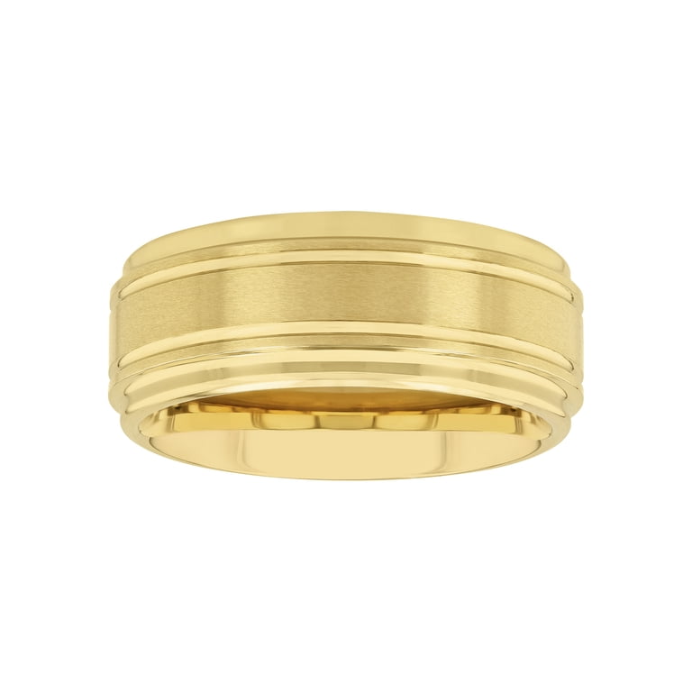 Brilliance Fine Jewelry Men's Yellow Tungsten Grooved Wedding Band photo 1