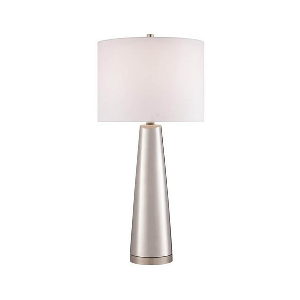 Table Lamp In Silver With White Fabric, Rowan 30 5 Table Lamp Set