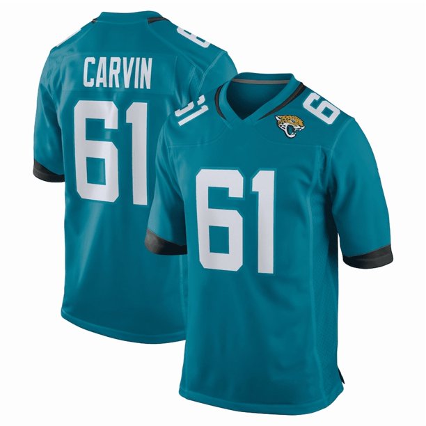 Camiseta de fútbol americano verde azulado de Jerome Carvin #61 de los para hombre - XL
