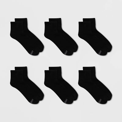 Fruit of the Loom Women's Cushioned 7pk Ankle Socks - Black 4-10