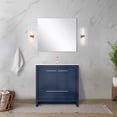 thumbnail image 6 of Lafarre 36 in W x 20 in D Navy Blue Bath Vanity, White Quartz Top and Rose Gold Faucet Set, 6 of 6