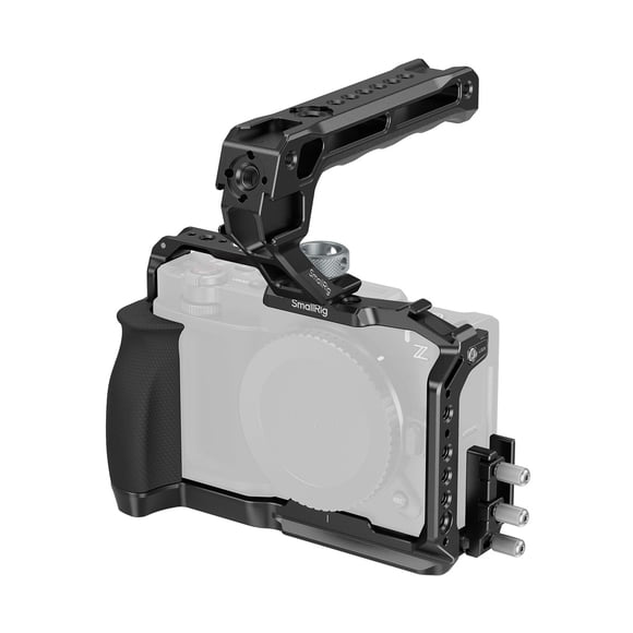 SmallRig ZR Camera Cage Kit for Nikon ZR, Full Cage with Silicone Grip, Top Handle for ARRI, Cable Clamp for HDMI, Built-in Cold Shoe and Quick-Relea