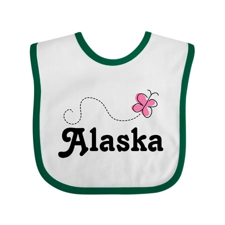

Inktastic Alaska Butterfly Gift Baby Girl Bib