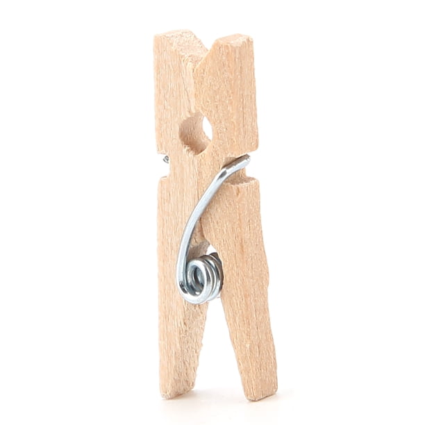 250 unids Mini Pinzas de Pinza para Pinzas de Pinza de Papel para Arte Natural de Madera Natural con 1 Rodillo de 50 Metros de Yute Twine Ecomeon no