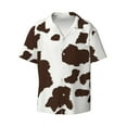 thumbnail image 5 of Daiia Brown Cow Men's Linen Shirts Short Sleeve Casual Shirts Button Down Shirt for Men Beach Summer Wedding Shirt-Medium, 5 of 6