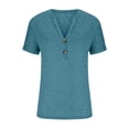 thumbnail image 4 of Ltctricy Summer for Women Dressy Casual Short Sleeve V Neck Quarter Button Henley T-Shirts Loose Tunic Tee Blouses, 4 of 7