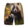 thumbnail image 4 of Lsque Mens Swim Trunks Forest Panda Pattern - Bathing Suit Compression Liner - Beach Swim Shorts Swimwear - (S-3XL) - Stretch Quick Dry -Medium, 4 of 9
