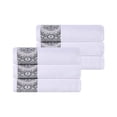 thumbnail image 2 of Superior Medallion Cotton Hand Towels, Set of 6, White/ Stone, 2 of 8