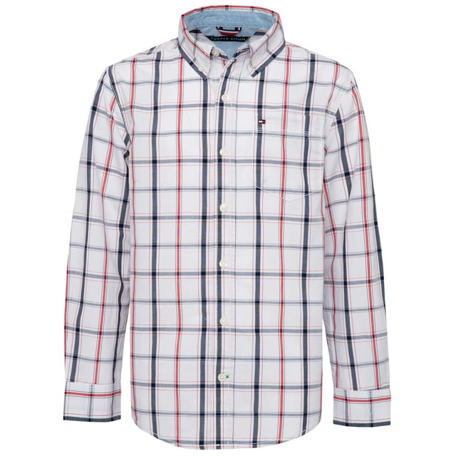 Camisa Tommy Hilfiger Samuel Classic para niño, color blanco, talla LG