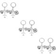 thumbnail image 2 of 6 pcs Zinc Alloy Creative Keyrings Pendant Graduation Compass World Map Key Rings, 2 of 8