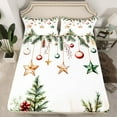 thumbnail image 3 of Feelyou Merry Christmas Child Twin Sheet Sets, Green Xmas Tree Twin Fitted Sheet, Dreamy Stars Moon Flat Sheet, Lightweight Room Decor, 3pcs, 3 of 8