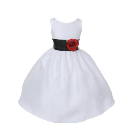 Girl Scout Uniform Sash - Dempsey Marie Poly Silk Flower Girl Dress with Colorful Sash
