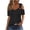 Black, variant on WIZUTIZ Short Sleeve Shirts for Women Cold Shoulder V-Neck Tops Hollow Eyelet Embroidery off Shoulder Metals Blouse Breathable Sexy T Shirts Elegant Tunics Tees up to 60% Off Black XXXXXL