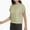Khaki, variant on Womens Summer Cap Sleeve Crewneck Crop Tops Casual Loose Striped T-Shirts Basic Tees