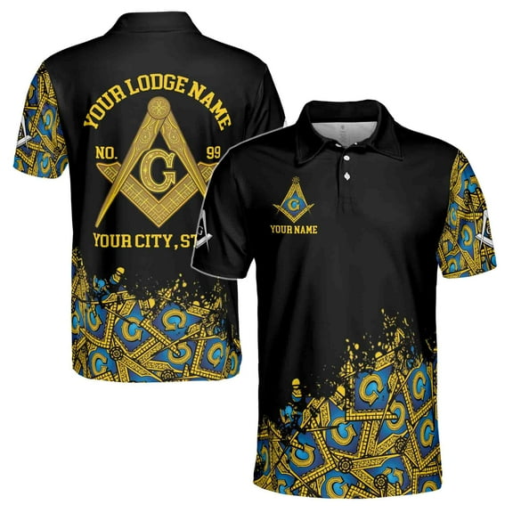 Customized Blue Lodge Master Mason Mansonic Men's Polo Shirt S-5XL