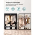 thumbnail image 2 of SONGMICS Closet Wardrobe, Portable Closet for Bedroom, Clothes Rail with Non-Woven Fabric Cover, Clothes Storage Organizer, 55.1 x 16.9 x 68.5 Inches, Black, 2 of 7