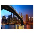 thumbnail image 2 of Ville de Manhattan avec Pont sous Ciel Bleu - Impression sur Toile de Paysage Urbain, 2 of 3