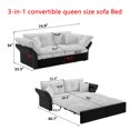 thumbnail image 2 of 74.8" Queen Pull Out Sofa Bed, 3-In-1 Convertible Sleeper Tufted Sofa with 2 Soft Pillows, Multi-Functional Velvet Loveseat Bed (Beige), 2 of 11