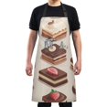 thumbnail image 4 of Yayeee Chief Kitchen Apron with Pockets for Cooking Water Resistant Unisex Adjustable Neck Strap, Cute Chocolate Cakes, 4 of 7