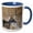 Blue/White, variant on 3drose, White-tailed Deer Buck Close up in the Thistles., 11oz Two-tone Black Mug