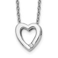 thumbnail image 2 of Auriga Fine Jewelry 925 Sterling Silver 1.6 mm Rhodium-Plated Diamond Heart Necklace 20" for Women, 2 of 7
