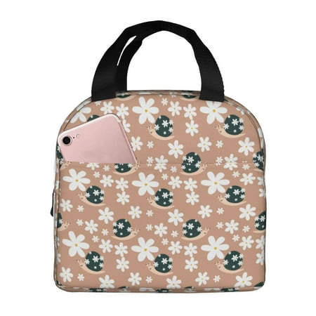 Insulated Lunch Bag for Women Men - Cute Snail Daisy Leakproof Cooler Lunch Box for Women Men  Lunch Tote Bags for Work School Picnic Travel