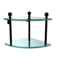 thumbnail image 2 of 2 Tier Corner Glass Shelf - Brushed Bronze, 2 of 2
